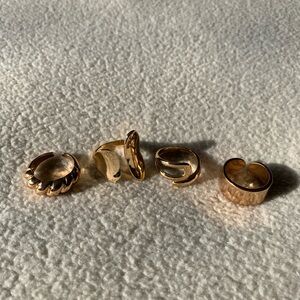 Gold Tone Stackable Midi Rings - Set of 5